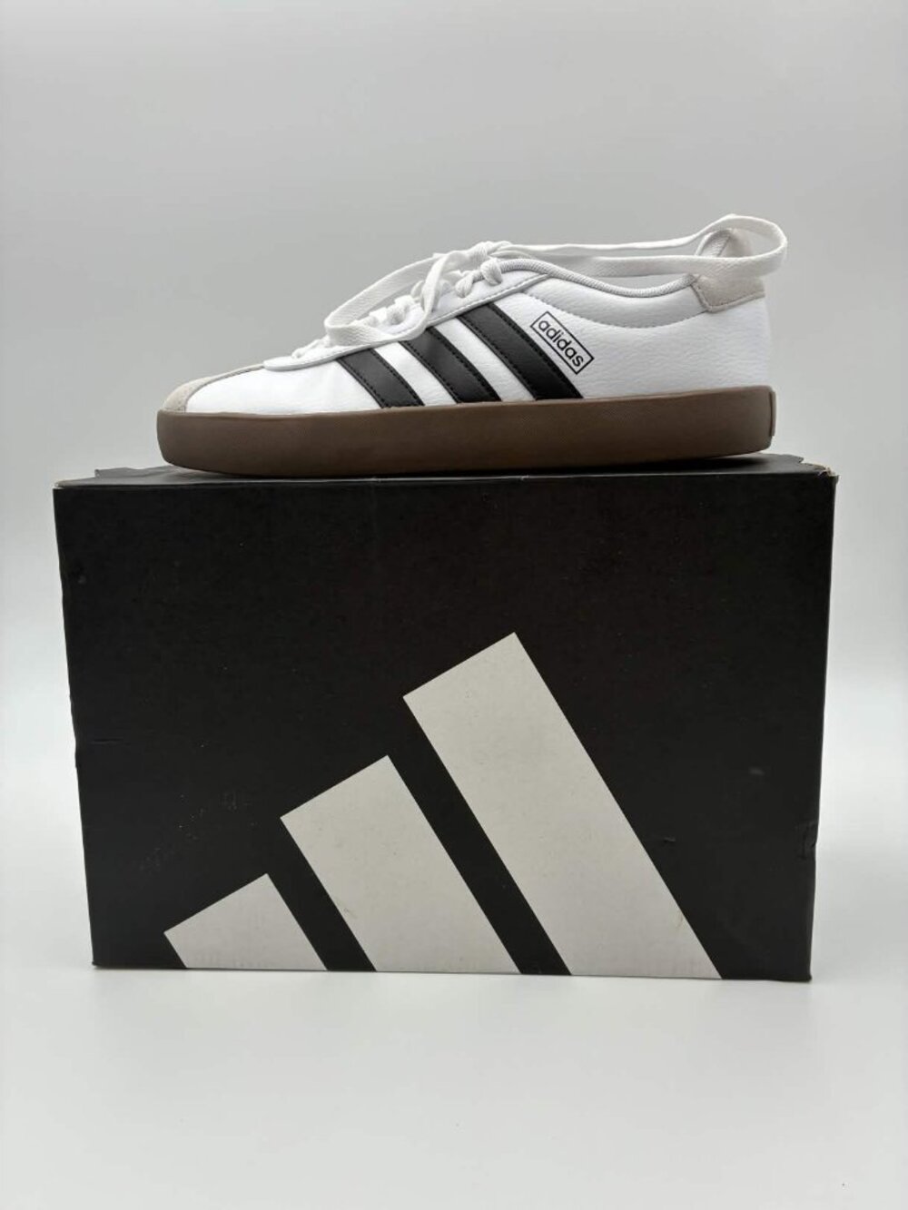 Adidas VL Court 3.0 White Black Gum Womens Size 8.5 ID879